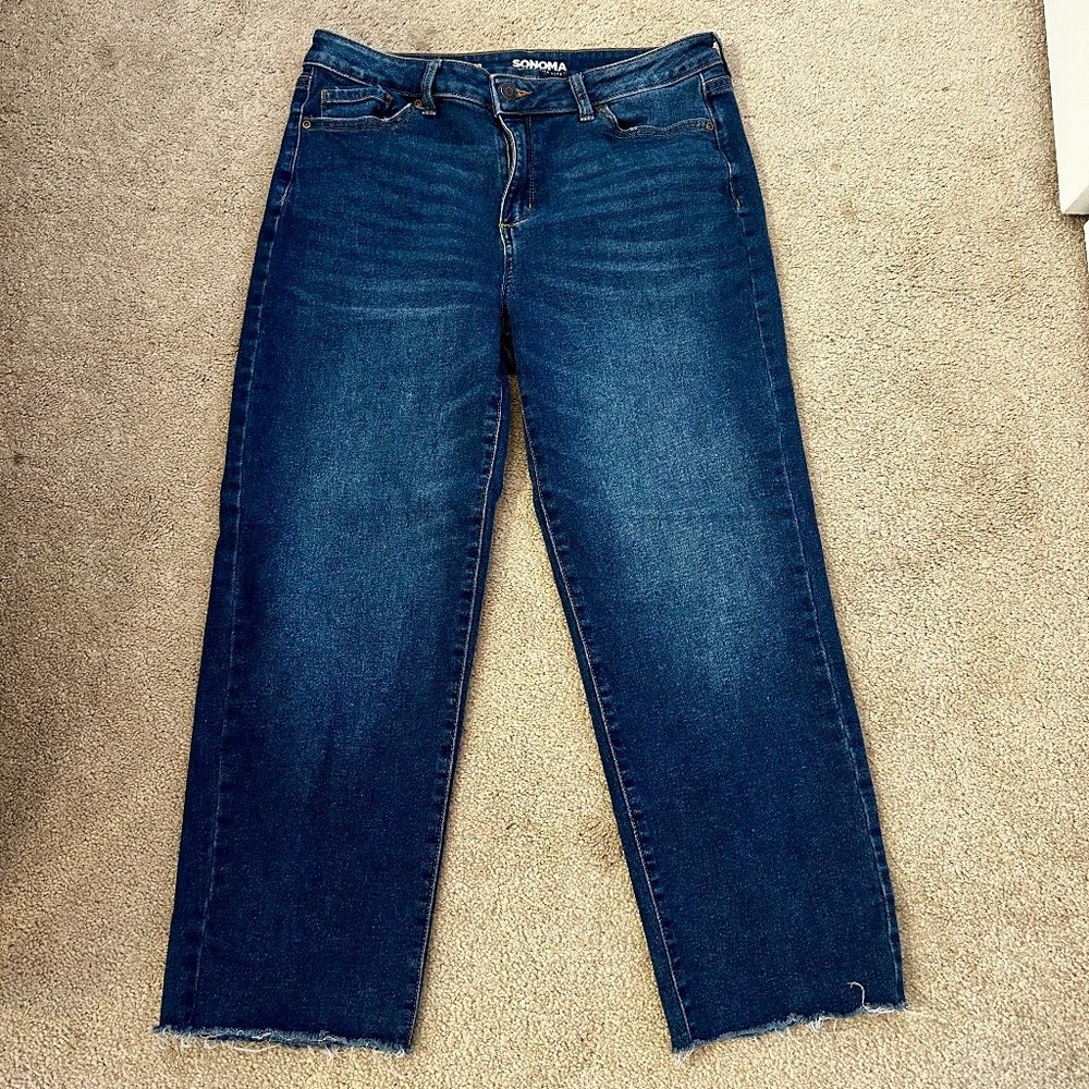 Sonoma Straight Crop Raw Edge Jeans (10R)